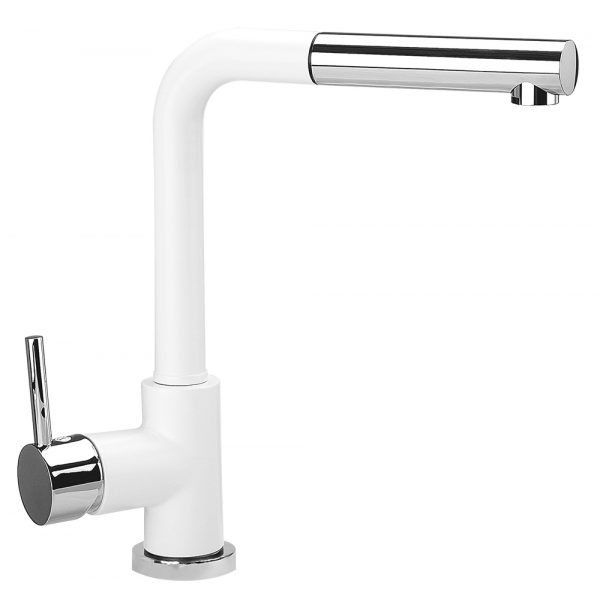 PLADOS VEMIXEXTL Single lever mixer with round L-shaped spout and pull-out spray-743