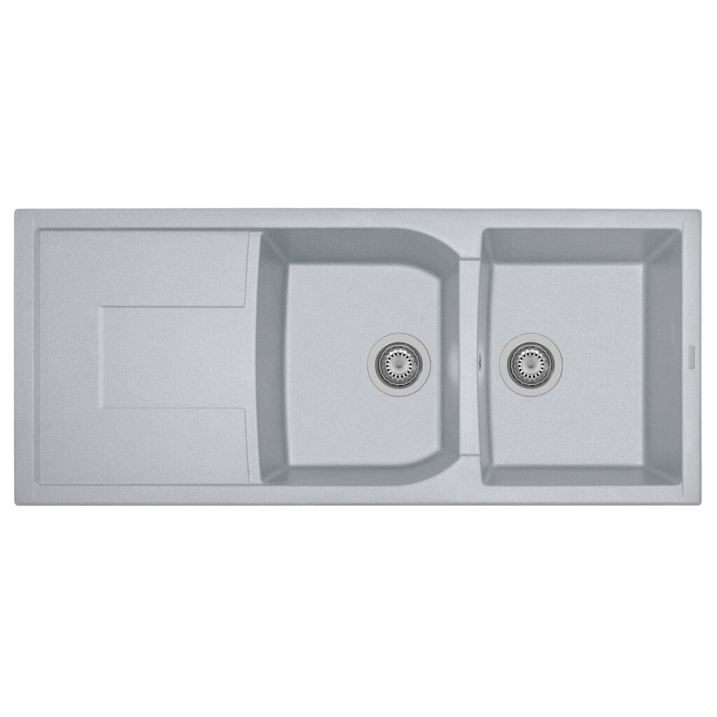 Lavello PLADOS CORAX 116.20 - Due Vasche Con Scolapiatti (Bianco Polare) - Foto 5