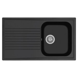 Lavello cucina nero moderno con scolapiatti